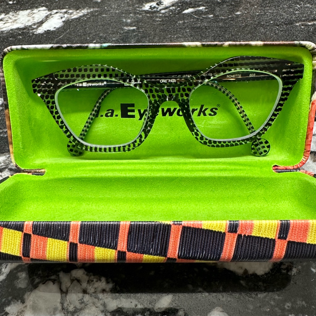 La Eyeworks Black Patterned Glasses- Frames Only